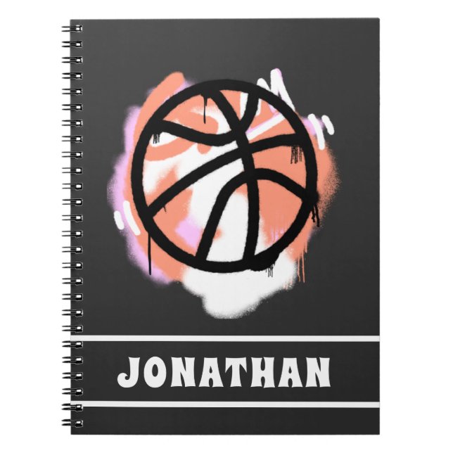 Personalisiert Boys Basketball Ball Graffiti Moder Notizblock (Vorderseite)