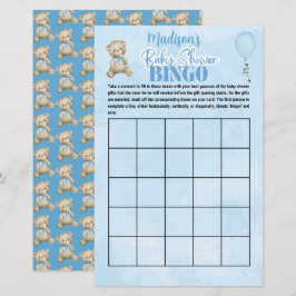 Personalisiert Boys Bear Bingo Baby Showspiel