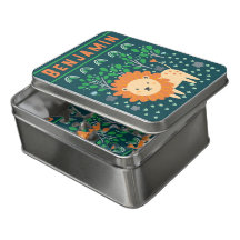 Personalisiert Boys Niedlich Jungle Lion Green