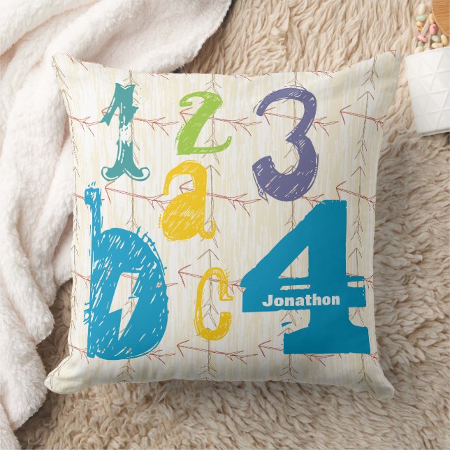 Personalisiert Boy's Room Crossed Arrow ABC 1234 Kissen (Decke)