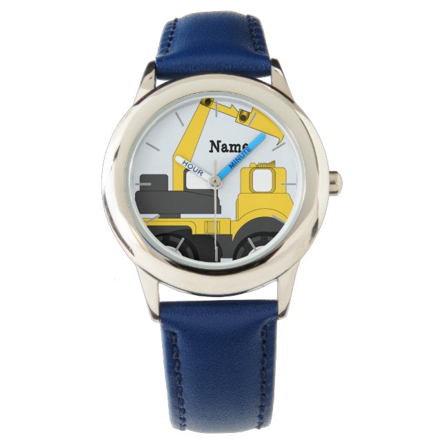 Personalisiert BoysWatch DIGGER TRUCK Name hinzufü Armbanduhr (Vorderseite)