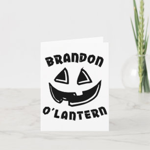 Personalisiert Brandon O'lantern Halloween Pumpkin Karte