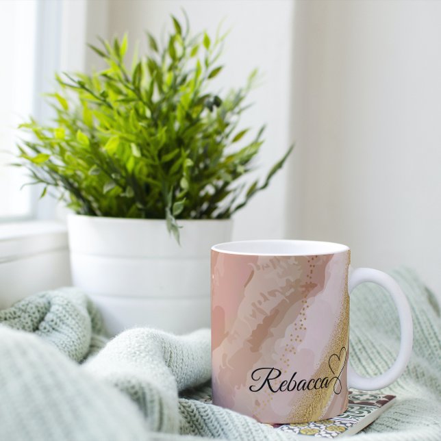 Personalisiert-Braun- und Goldkaffee Kaffeetasse (Von Creator hochgeladen)