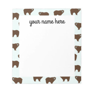 Personalisiert-Braunbär-Kids-Notepad Notizblock