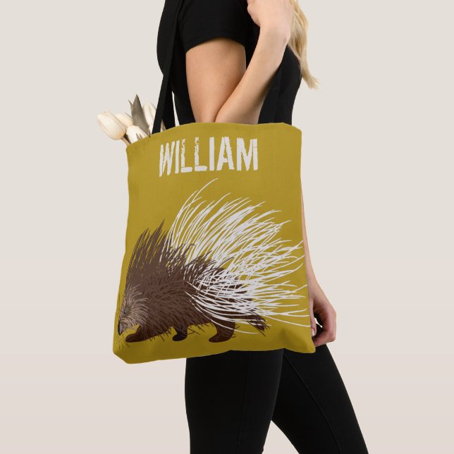 Personalisiert-Braunschweig und Senf-Porcupine Tasche (Von Nahem)