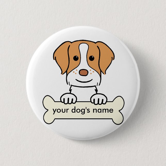 Personalisiert Bretagne Spaniel Button (Vorderseite)