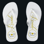 Personalisiert Bridal (Gold) Flip Flops<br><div class="desc">Spaß, maßgeschneiderte Hochzeitskippen</div>