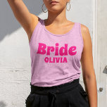 Personalisiert Bride Bachelorette Tank Top<br><div class="desc">Personalisierte Bride Bachelorette-Tankprämie für Braut</div>