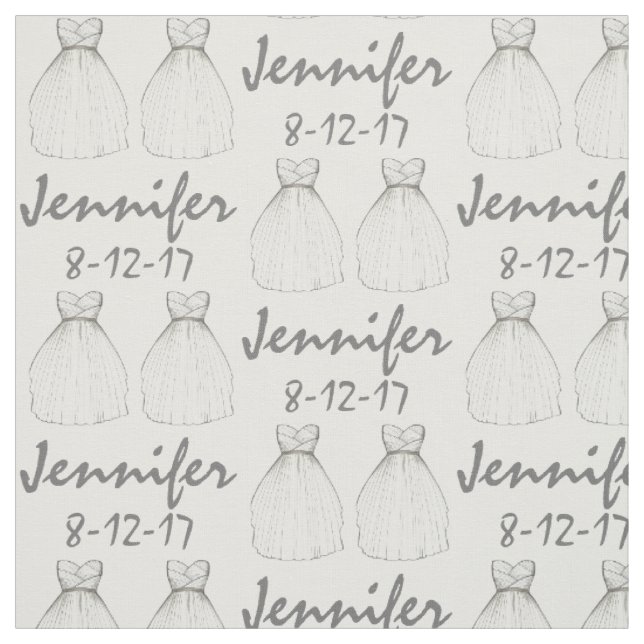 Personalisiert Bride Brautparty Wedding Gown Stoff (Muster)