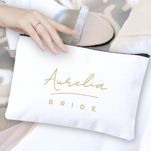 Personalisiert Bride Monogram Moderne neutrale Min Zubehörtasche