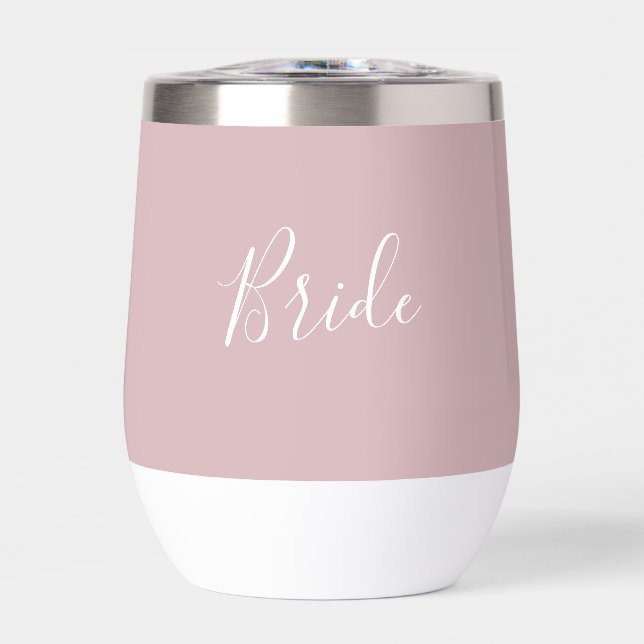 Personalisiert Bride Pink Script Einfache Hochzeit (Vorderseite)