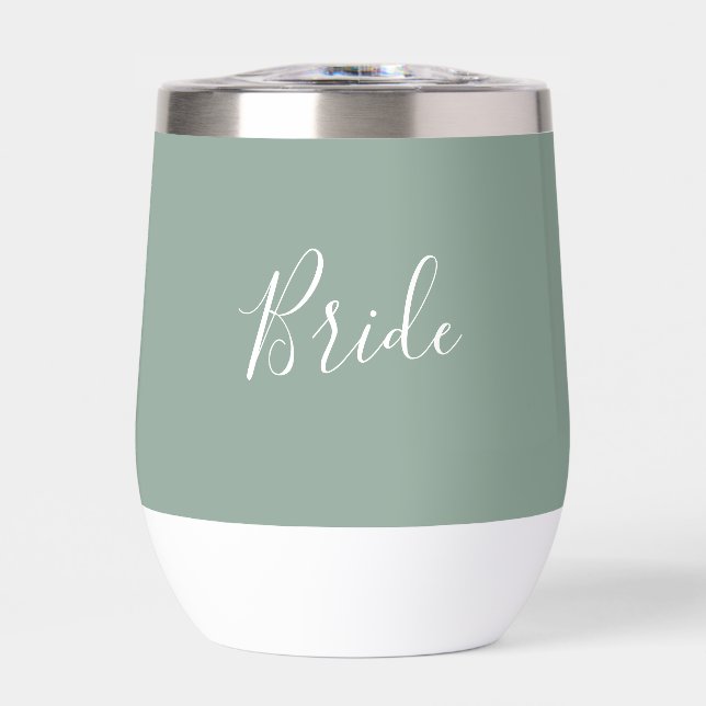 Personalisiert Bride Sage Green Simple Wedding (Vorderseite)