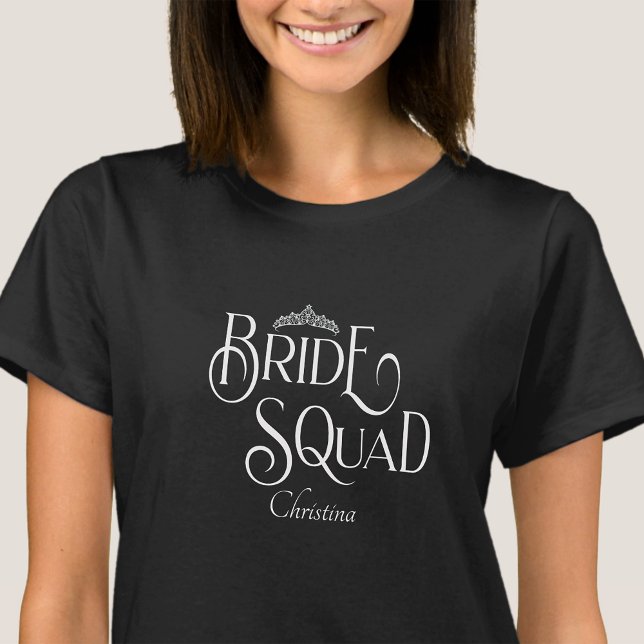 Personalisiert Bride Squad Bachelorette Hen Party T-Shirt (Von Creator hochgeladen)