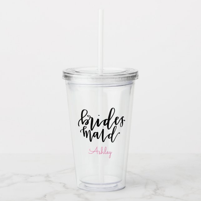 Personalisiert Bridesmaid Acrylic Tumbler Acryltrinkbecher (Vorderseite)