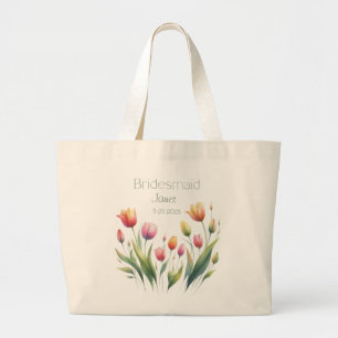 Personalisiert Bridesmaid Tulip Tote Bag Jumbo Stoffbeutel