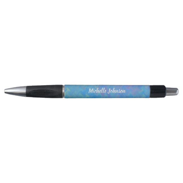 Personalisiert Bright Blue Marble Art Kugelschreiber (Vorderseite)
