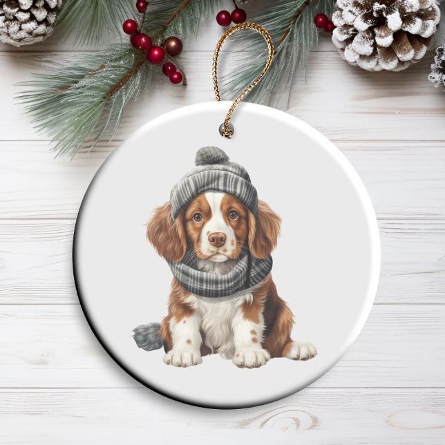 Personalisiert Brittany Spaniel Dog Art Keramik Ornament (Von Creator hochgeladen)