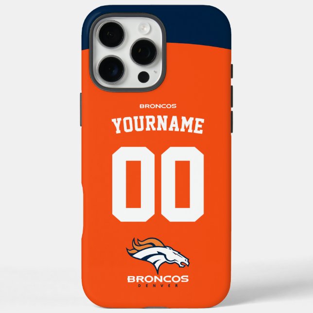 Personalisiert Broncos Jersey American Football iPhone 16 Pro Max Hülle (Rückseite)