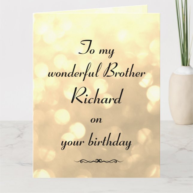 Personalisiert Brother Birthday Karte (Vorderseite)