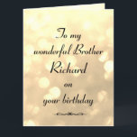 Personalisiert Brother Birthday Karte<br><div class="desc">Stilvolle personalisierte Geburtstagskarte für Bruder</div>