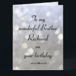 Personalisiert Brother Birthday Karte<br><div class="desc">Stilvolle personalisierte Geburtstagskarte für Bruder</div>