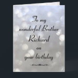 Personalisiert Brother Birthday Karte<br><div class="desc">Stilvolle personalisierte Geburtstagskarte für Bruder</div>