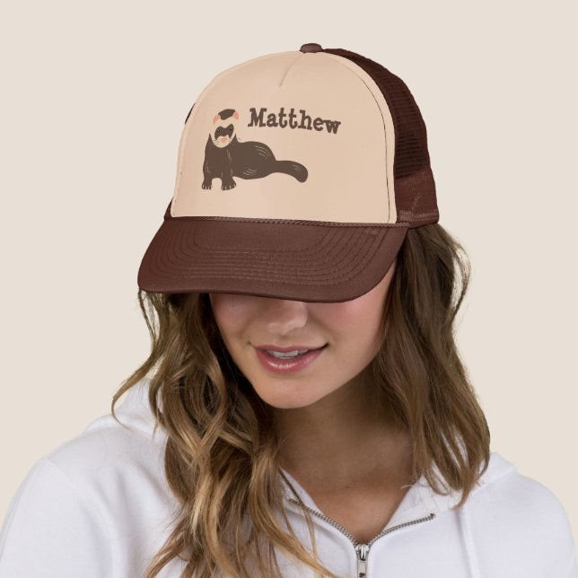 Personalisiert Brown Ferret Baseball Truckerkappe (Beispiel)