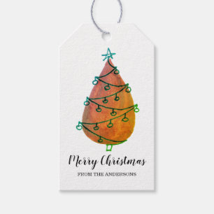 Personalisiert Brown Frory Christmas Tree Geschenk Geschenkanhänger