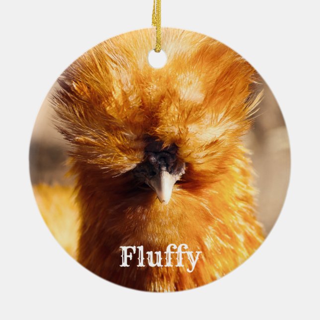 Personalisiert Brown Silkie Pet Chicken Hen Keramik Ornament (Hinten)