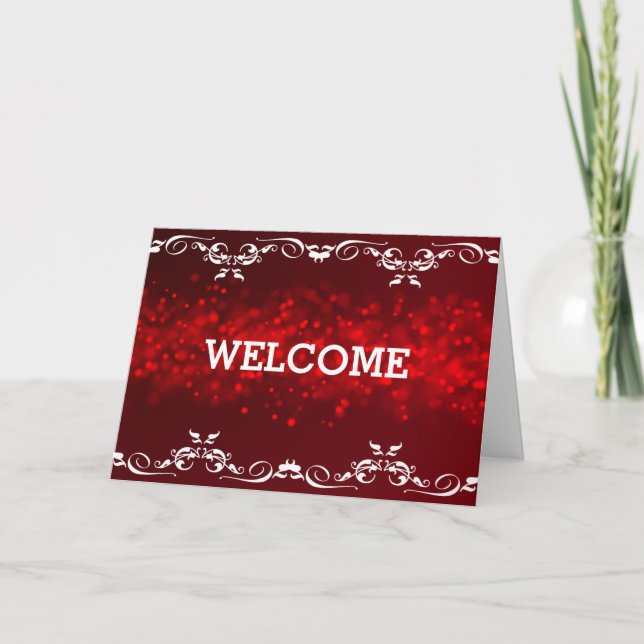 Personalisiert Brown Swirl Boarder Willkommen Karte (Vorderseite)