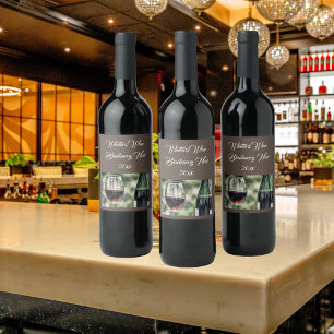 Personalisiert Brown Wine Flaschen FOTO Weinetikett