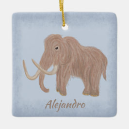Personalisiert Brown Wooly Mammoth Illustration Keramikornament