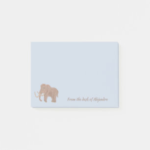 Personalisiert Brown Wooly Mammoth Illustration Post-it Klebezettel