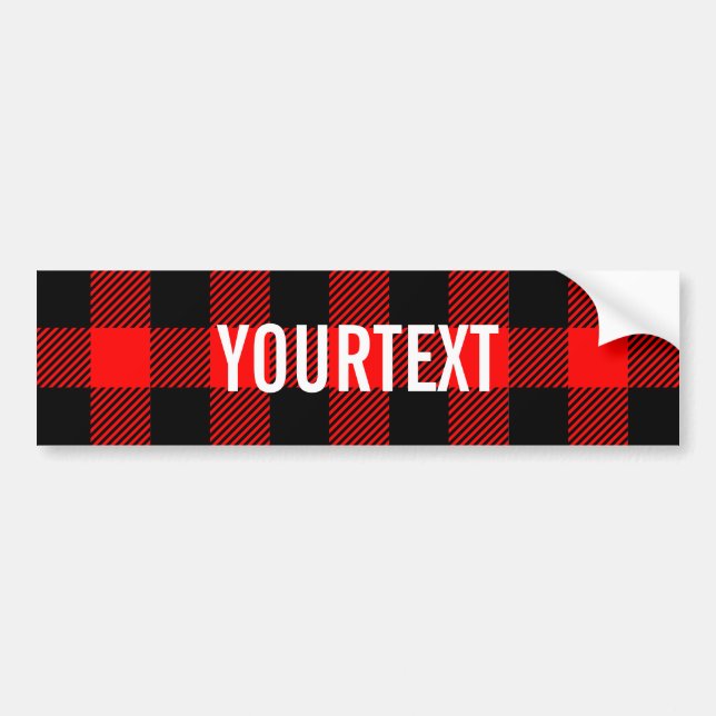 Personalisiert Buffalo Karo Red Black Kariert Autoaufkleber (Vorne)