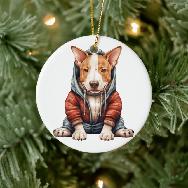 Personalisiert Bull Terrier Dog Keramik Ornament (Baum)