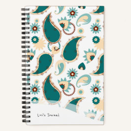 Personalisiert Bullet Journal Aquamarin Boho Paisl Notizbuch