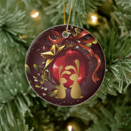 Personalisiert Bunny Couple n' Mistletoe Weihnacht Keramik Ornament