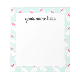 Personalisiert Bunny Rabbit Notepad Notizblock