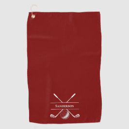 Personalisiert Burgundy Red Golfhandtuch