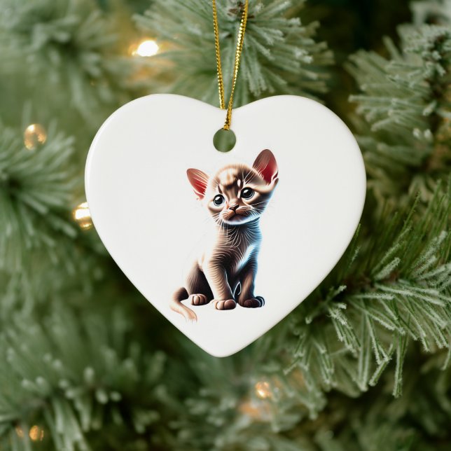 Personalisiert Burmese Kitten Keramik Ornament (Baum)