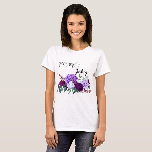 Personalisiert Business T - Shirt Lavender Hibiske (Vorne ganz)