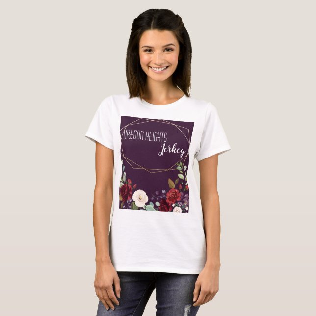 Personalisiert Business T - Shirt Plane Lila Rose  (Vorne ganz)