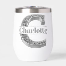 Personalisiert C Erste Silver Monogramm Ihr Name