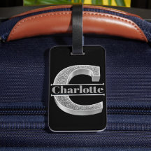 Personalisiert C Erste Silver Monogramm Ihr Name