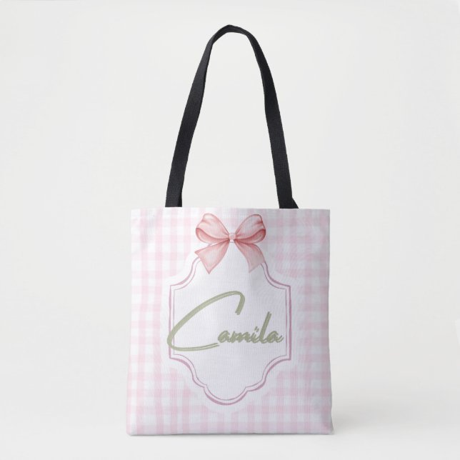 Personalisiert Camila Baby Girl Kinderzimmer Bow&G Tasche (Vorderseite)