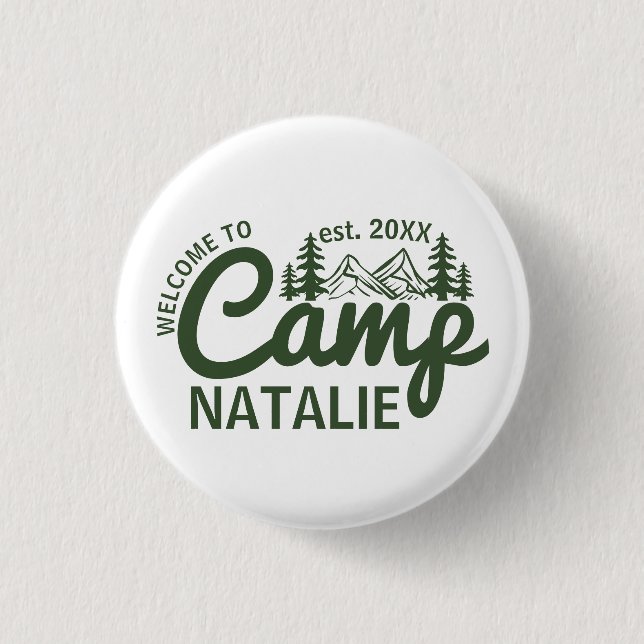 Personalisiert Camp Junggeselinnen-Abschied Brides Button (Vorderseite)