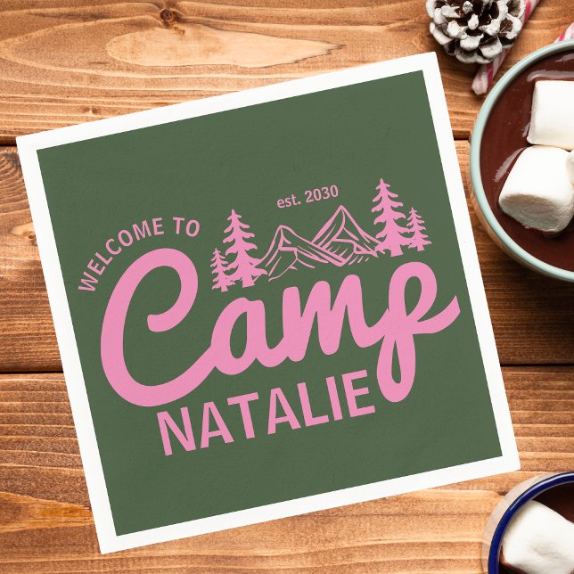 Personalisiert Camp Junggeselinnen-Abschied Brides Serviette (Von Creator hochgeladen)