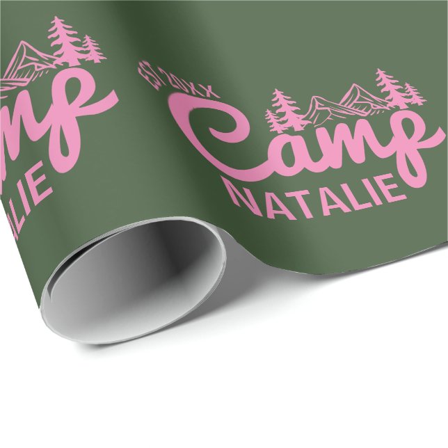 Personalisiert Camp-Junggeselinnen-Abschied Geschenkpapier (Rolleneckpunkt)