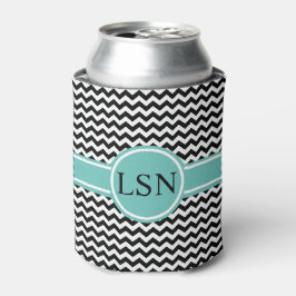 Personalisiert Can Cooler - Black Zigzag Dosenkühler