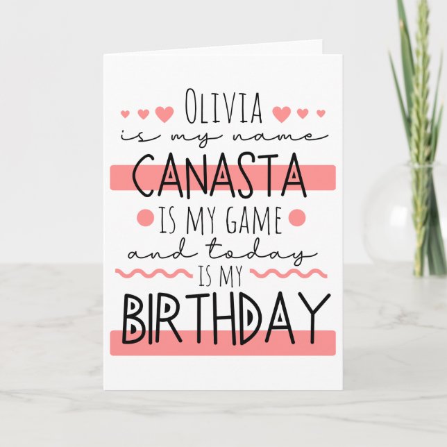 Personalisiert Canasta Geburtstagskarte Dankeskarte (Vorderseite)